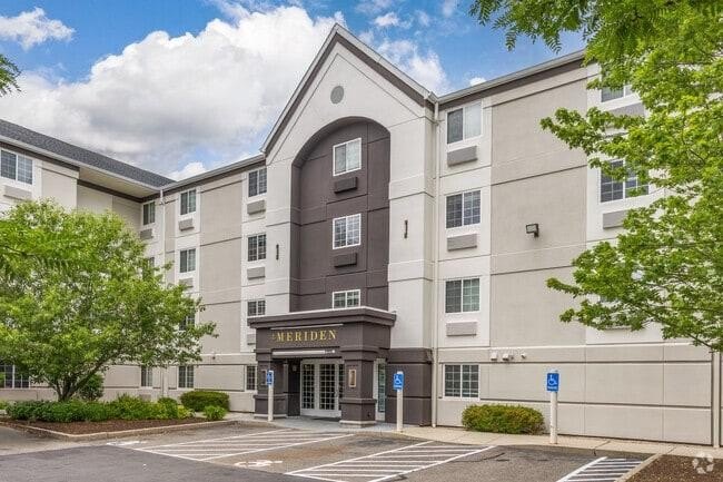Entrance of The Meriden apartments