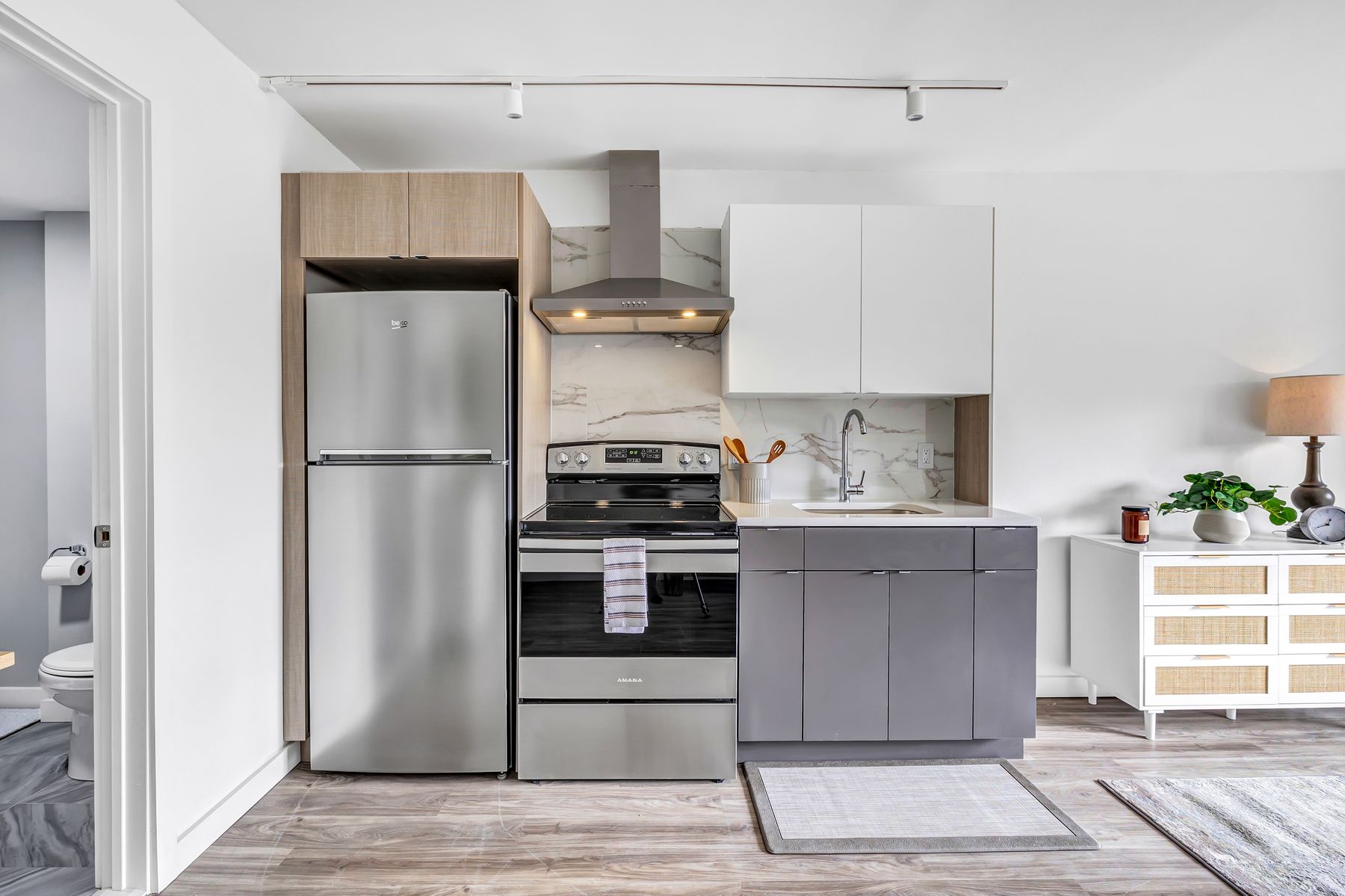 Renovated kitchen at UpHouse, Farmington