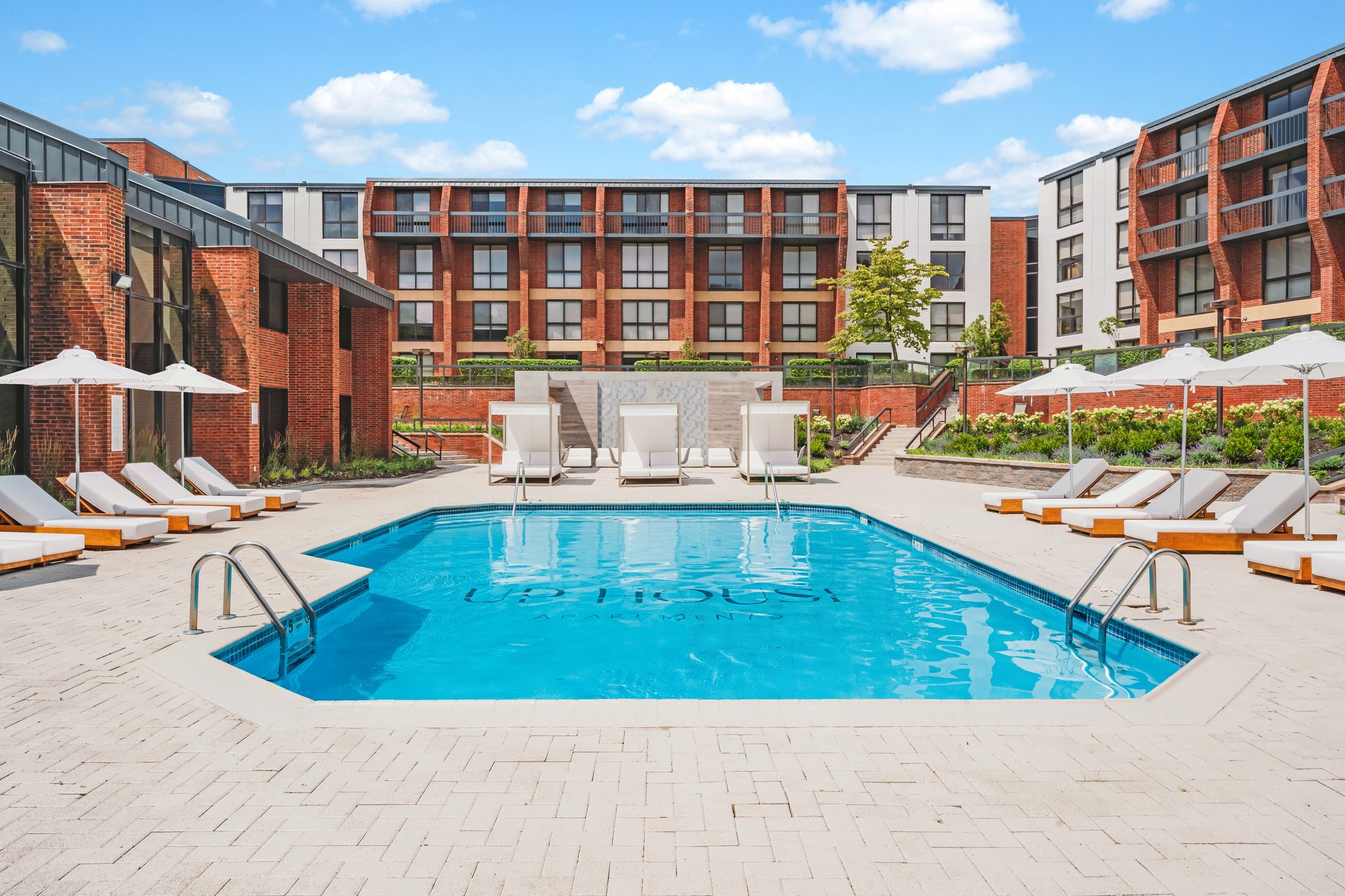 Pool courtyard at UpHouse Apartments